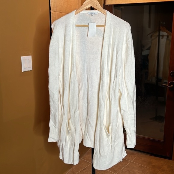 Madewell Harbor Cardigan Alpaca Wool Blend Sweater Antique Cream Size XXL NWT - Picture 5 of 9